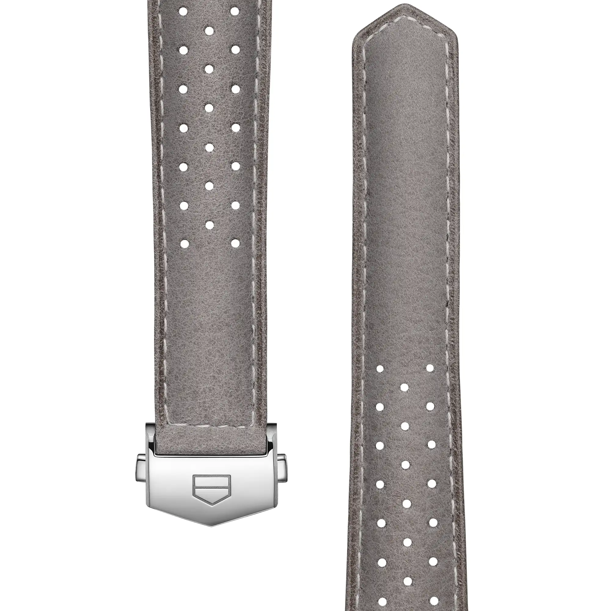 TAG Heuer Carrera 39mm Grey Perforated Leather Strap - - | TAG Heuer US